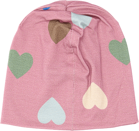 Beanie mit Herz-Muster, rosa, Gr. 86/92 Mikk-Line