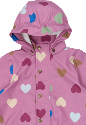 Regenjacke mit Herz-Muster, rosa, Gr. 86/92 Mikk-Line
