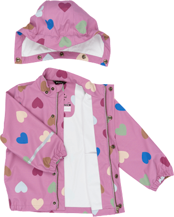 Regenjacke mit Herz-Muster, rosa, Gr. 86/92 Mikk-Line