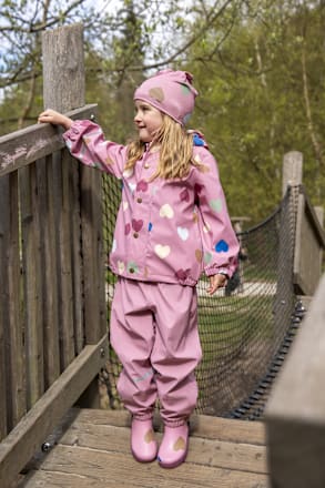 Regenjacke mit Herz-Muster, rosa, Gr. 86/92 Mikk-Line