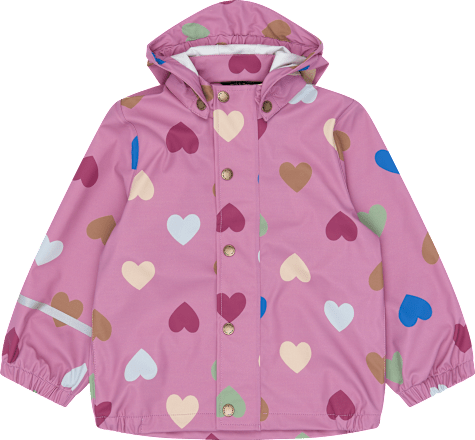 Regenjacke mit Herz-Muster, rosa, Gr. 86/92 Mikk-Line