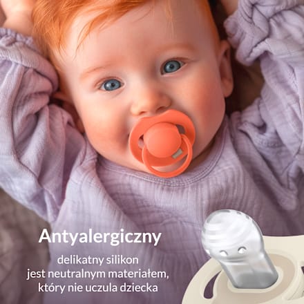 Smoczek silikonowy, dynamiczny Prime 18m+ Ivory Glow/Blush Glow LOVI