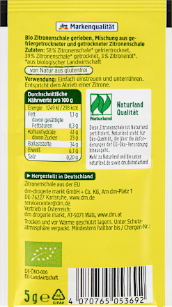 Scorze di limone Bio tritate dmBio