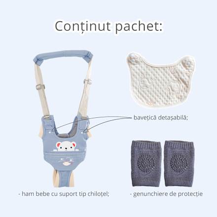 Ham 2în1, premergător, albastru babysnugg