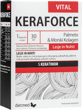 Prehransko dopolnilo Vital Keraforce za lase in nohte dietmed
