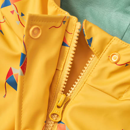 Regenjacke mit Futter & Drachen-Muster, gelb, Gr. 98/104 PUSBLU