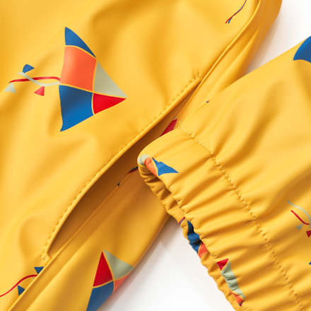 Regenjacke mit Futter & Drachen-Muster, gelb, Gr. 98/104 PUSBLU