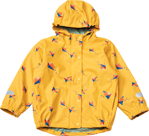 Regenjacke mit Futter & Drachen-Muster, gelb, Gr. 98/104 PUSBLU