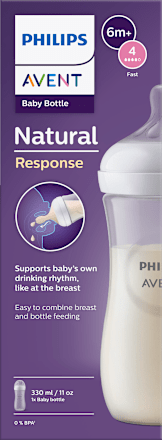 Шише за хранене с биберон Natural Response, 3+м PHILIPS AVENT