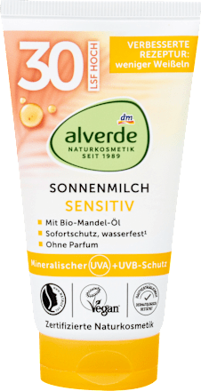 Sonnenmilch Sensitiv LSF 30 alverde NATURKOSMETIK