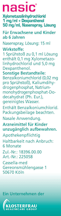 nasic Nasenspray schleimhautabschwellendes, wundheilungsförderndes Schnupfenspray nasic