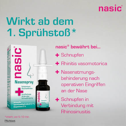 nasic Nasenspray schleimhautabschwellendes, wundheilungsförderndes Schnupfenspray nasic