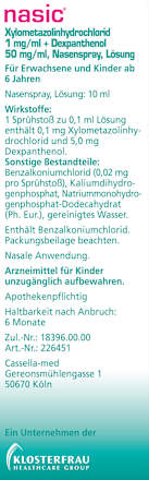 Nasic Nasenspray für Erwachsene und Schulkinder nasic