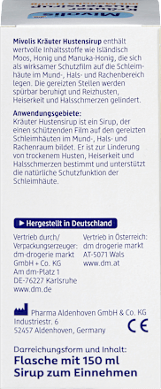 Kräuter Hustensirup mit Manuka Honig Mivolis