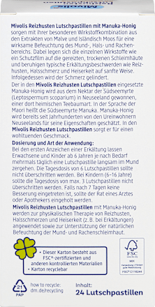 Reizhusten Lutschpastillen mit Manuka-Honig-Füllung Mivolis