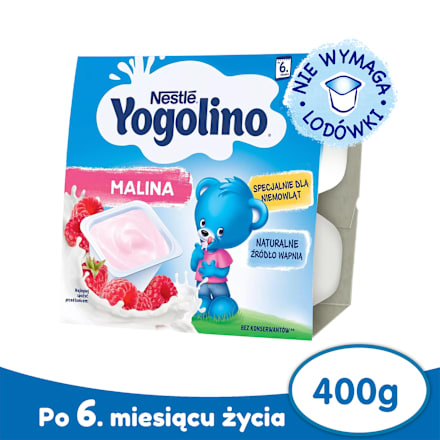 Deser mleczny malina Yogolino, po 6 miesiącu (4 x 100 g) Nestlé