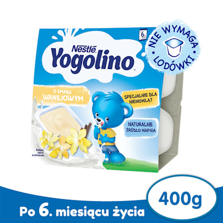 Deser mleczny waniliowy Yogolino, po 6 miesiącu (4x100g) Nestlé