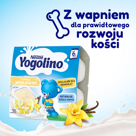 Deser mleczny waniliowy Yogolino, po 6 miesiącu (4x100g) Nestlé