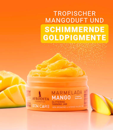 Selbstbräuner Bräunungsbeschleuniger-Creme Marmelada Mango Glittering AFRODITA