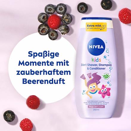 Kinder Duschgel, Shampoo & Conditioner 3in1 Beerenduft NIVEA