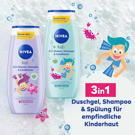 Kinder Duschgel, Shampoo & Conditioner 3in1 Beerenduft NIVEA
