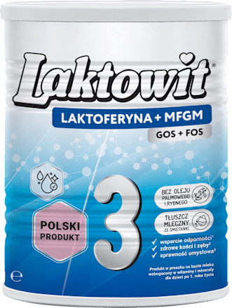 Produkt w proszku 3 na bazie mleka dla dzieci po 1. roku życia wzbogacony w witaminy i minerały Laktoferyna+MFGM	 Laktowit
