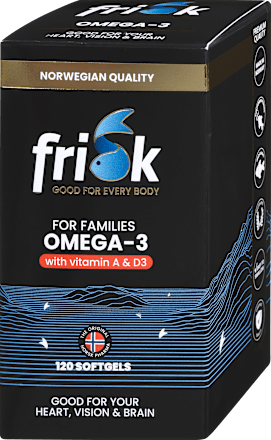 Prehransko dopolnilo omega-3 za družine, vitamin A & D3, v kapsulah frisk GOOD FOR EVERY BODY