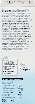 Dnevna krema za obraz ULTRA SENSITIVE z alantoinom in pantenolom Balea med