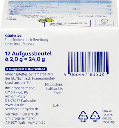Kräutertee, Frauen Tee (12 Beutel) Mivolis