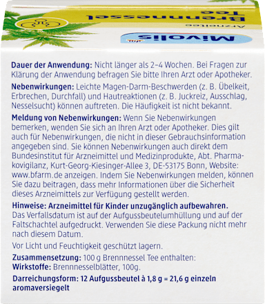 Arzneitee, Brennnessel Tee (12 Beutel) Mivolis