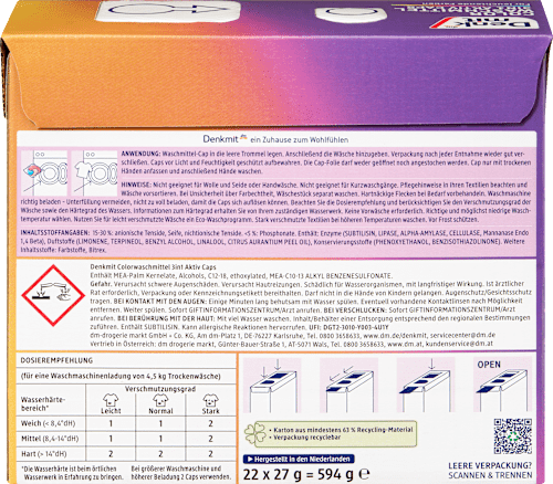 Detersivo in capsule 3 in 1 per capi colorati Denkmit