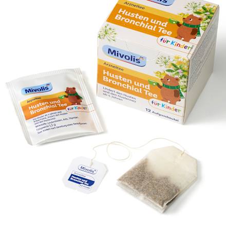 Arzneitee, Husten & Bronchial Tee für Kinder (12 Beutel) Mivolis
