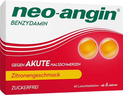 neo-angin 2,68 mg Benzydamin gegen akute Halsschmerzen Lutschtabletten Zitrone neo-angin