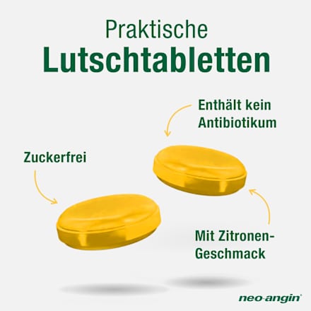 neo-angin 2,68 mg Benzydamin gegen akute Halsschmerzen Lutschtabletten Zitrone neo-angin