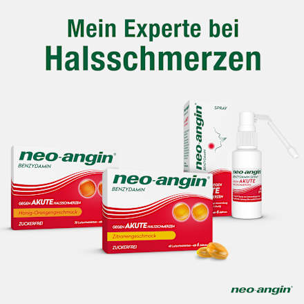 neo-angin 2,68 mg Benzydamin gegen akute Halsschmerzen Lutschtabletten Zitrone neo-angin