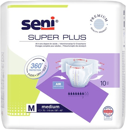 Super Plus scutece cu sistem închis pentru adulți, mărimea M seni