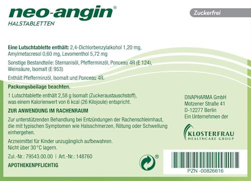 neo-angin Halstabletten zuckerfrei neo-angin