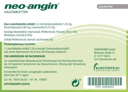 neo-angin Halstabletten zuckerfrei neo-angin