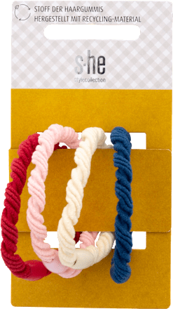 Haargummi-Set geflochten mehrfarbig s-he stylecollection