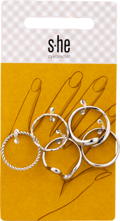 Mehrfachringe schlicht silber  s-he stylecollection