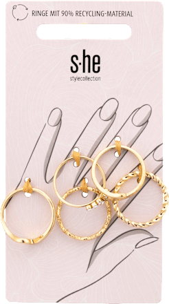 Mehrfachringe schlicht gold  s-he stylecollection
