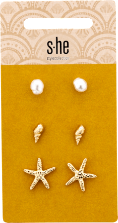 Ohrstecker-Set Seestern gold s-he stylecollection