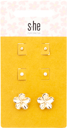 Ohrstecker-Set Blumen gold  s-he stylecollection