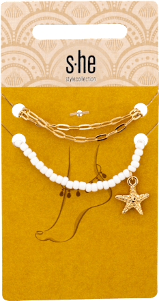 Fußketten-Set Meeresmotive gold s-he stylecollection