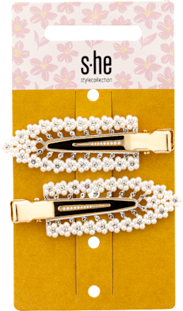 Haarspangen Fashionclip Perlen weiß s-he stylecollection