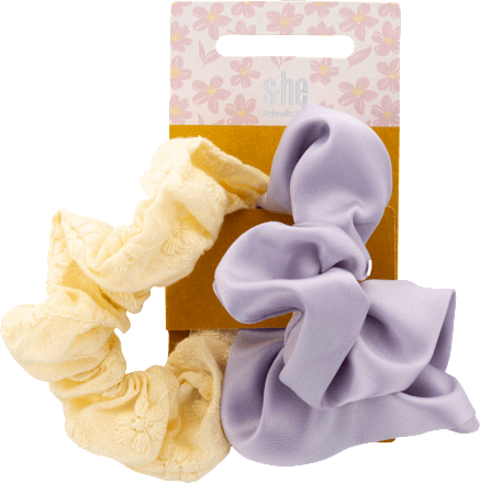 Scrunchie gelb und lila 11 cm s-he stylecollection