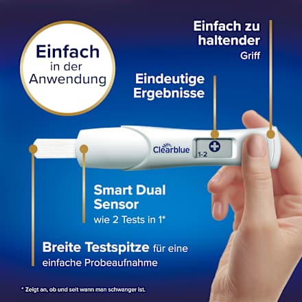 Schwangerschaftstest mit digitaler Anzeige der Woche Clearblue