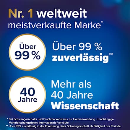 Schwangerschaftstest mit digitaler Anzeige der Woche Clearblue