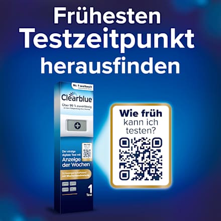Schwangerschaftstest mit digitaler Anzeige der Woche Clearblue