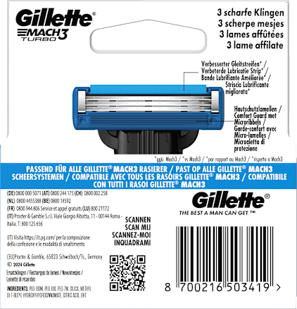 Rasierklingen Mach3 Turbo Gillette